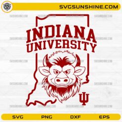 Indiana University SVG &ndash; Indiana State Map Hoosiers Mascot Cut File