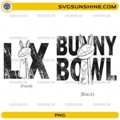 LX Bunny Bowl PNG front and back design inspired by Bad Bunny Super Bowl