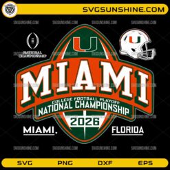 Miami CFP National Championship 2026 SVG Miami Hurricanes football playoff badge