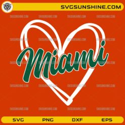 Miami Heart SVG Design Miami Hurricanes football love