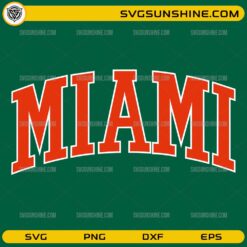Miami Hurricanes Arched Miami SVG college football letter design