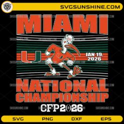 Miami Hurricanes National Championship SVG college football vector design