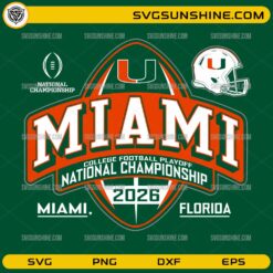 Miami Hurricanes Playoff Shield 2026 SVG college football championship design