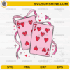 Playing Cards 6 7 Valentine SVG cute love card design