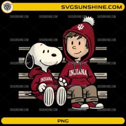 Snoopy Indiana Hoosiers PNG cozy cartoon hoodie design