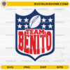 Team Benito Football SVG Bad Bunny Super Bowl NFL design