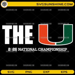 The U 2026 Football Champions SVG Miami college football design