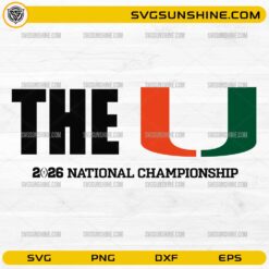 The U 2026 National Championship SVG Miami football design
