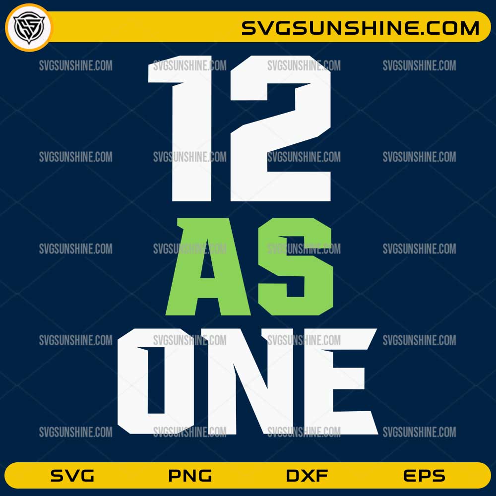 12 As One Seattle Seahawks SVG fan unity design