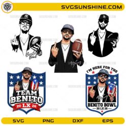 Bad Bunny Benito Bowl SVG PNG Bundle football design cut files