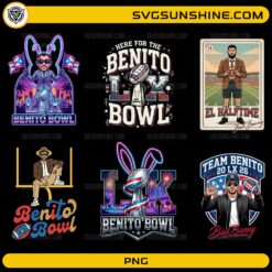 Benito Bowl LX PNG bundle with Bad Bunny Super Bowl LX halftime show designs
