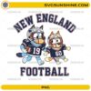 Bluey Bingo New England Football PNG cute cartoon dog design