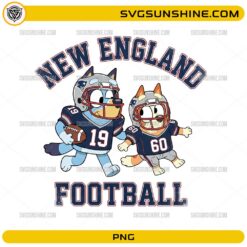 Bluey Bingo New England Football PNG cute cartoon dog design
