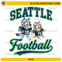 Bluey Seattle Football PNG with Bluey Bingo Seattle Seahawks design