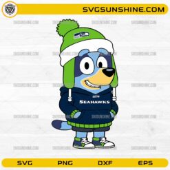 Bluey Seattle Seahawks SVG cute winter football fan character design