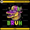 Bruh Mardi Gras Alligator PNG colorful carnival gator design