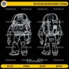 Buzz Lightyear outline front and back SVG bundle digital design