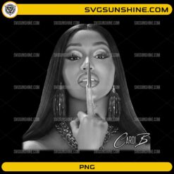 Cardi B black and white PNG portrait design