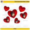 Custom face heart PNG with personalized face inside red love hearts