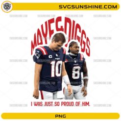 Drake Maye Stefon Diggs New England Patriots PNG football design