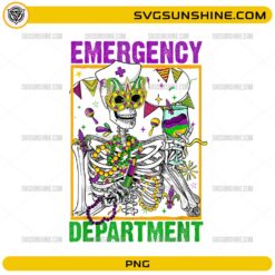 Emergency Department Mardi Gras Skeleton PNG nurse carnival design