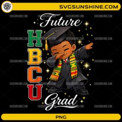 Future HBCU Grad PNG Black graduate boy with Kente stole