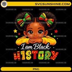 I Am Black History PNG cute afro girl pride design