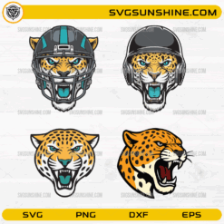 Jacksonville Jaguars mascot SVG bundle aggressive jaguar head sports logo
