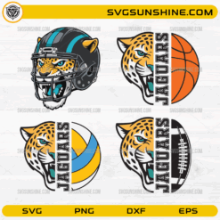 Jacksonville Jaguars sports mascot SVG bundle jaguar head football basketball designs