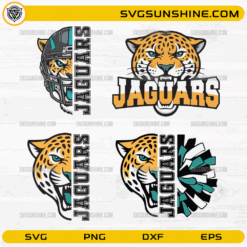 Jaguar team logo SVG set with fierce jaguar head sports designs