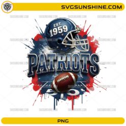 New England Patriots EST 1959 PNG vintage football helmet splash art