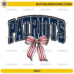 Patriots Bow PNG New England Patriots football text with red white blue bow