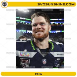 Sam Darnold Seattle Seahawks Super Bowl Celebration PNG football victory graphic