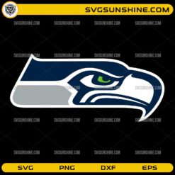 Seattle Football Hawk Head Logo SVG PNG DXF EPS | Minimal Seahawks Mascot Design
