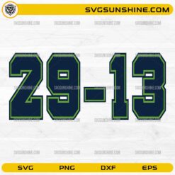 Seattle Seahawks 29-13 SVG Super Bowl LX champions score graphic