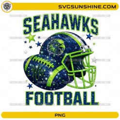 Seattle Seahawks glitter football PNG helmet sparkle design
