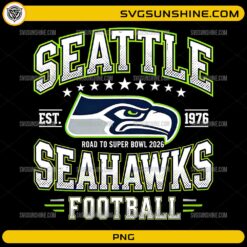 Seattle Seahawks Road to Super Bowl 2026 PNG football badge design