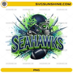 Seattle Seahawks skull football PNG helmet street art design