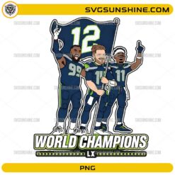Seattle Seahawks Super Bowl LX Champions 12 Flag PNG championship fan art design