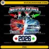 Super Bowl LX 2026 NFL PNG Patriots vs Seahawks design