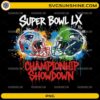 Super Bowl LX Championship Showdown PNG Seahawks vs Patriots helmet design