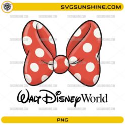 Walt Disney World Minnie Bow PNG red polka dot Disney vacation design