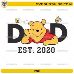 Winnie the Pooh Dad EST 2020 PNG cute father shirt design