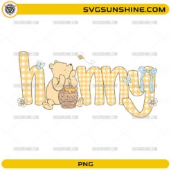 Winnie the Pooh Hunny PNG mommy gingham honey bear design