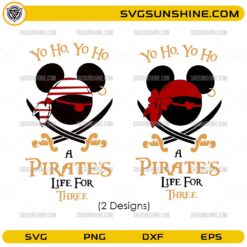 Yo Ho Yo Ho A Pirates Life For Three SVG pirate family matching shirt design