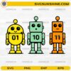 01 10 11 Cute Robot SVG binary coding robot design