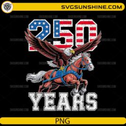 250 Years American Eagle Horse PNG patriotic USA flag design