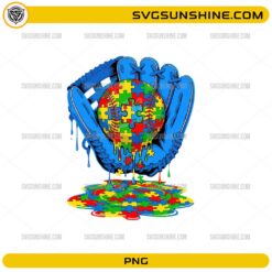 autism baseball drip puzzle design png colorful sports awareness