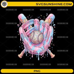 baseball drip ice cream glove colorful png design for boys