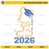 Class of 2026 cartoon graduate SVG design with graduation cap
